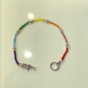 Rainbow and silver anklet